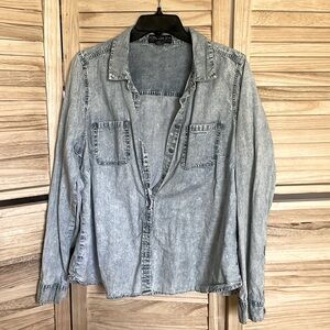 Acid wash jean shirt